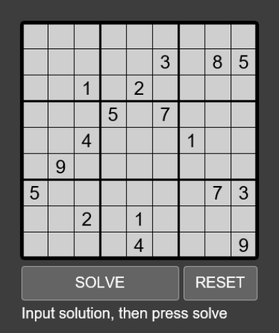 solve sudoku puzzle for me